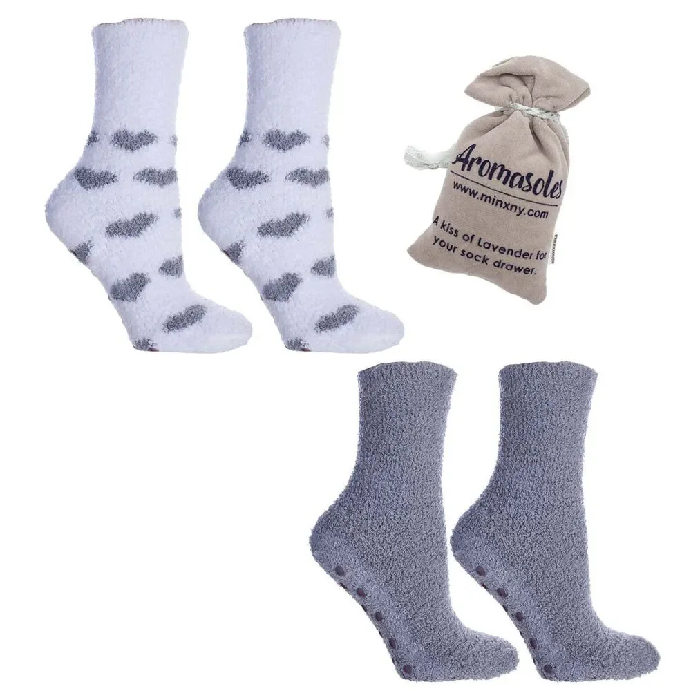 Aromasoles Women's Lavender & Shea Butter Infused Socks (2 Pairs)
